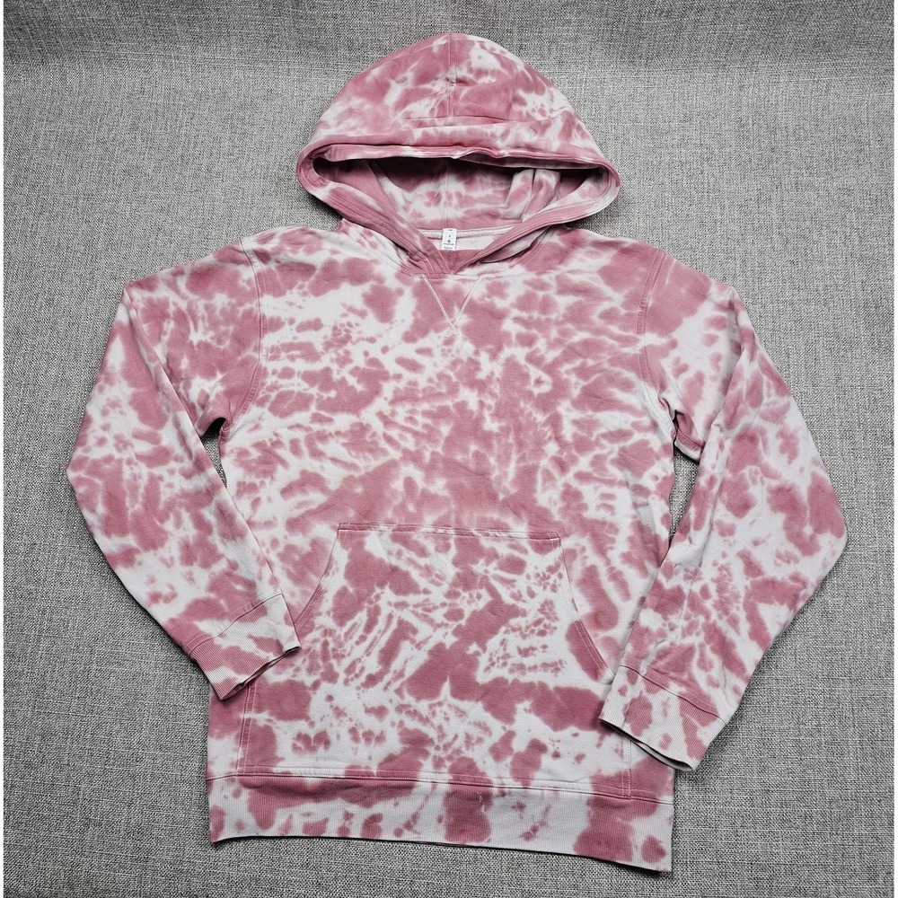 Lululemon Hoodie Womens XS 4 Pink Tie Dye Pullover Sweatshirt Pima Cotton‎